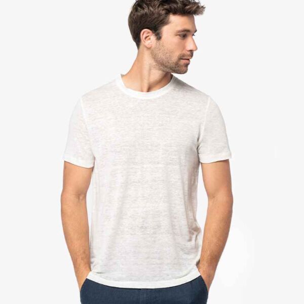 Spasso Crew Neck Linen T-Shirt Thumbnail