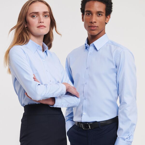 Russell Collection Long Sleeve Herringbone Shirt Thumbnail